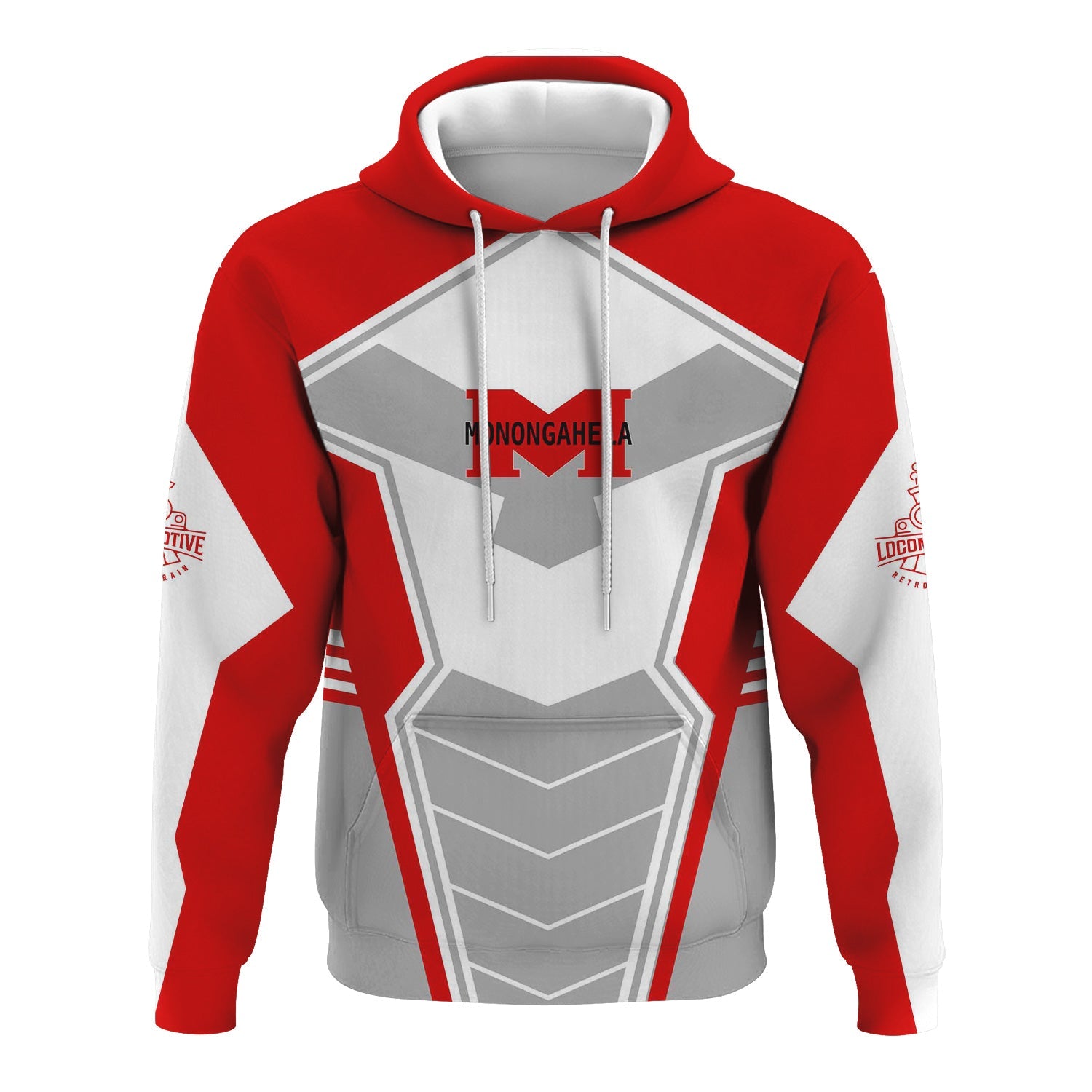 Railspirit Personalized Monongahela Railroad Hoodie Engine-Inspired Style Train Zip Up Hoodie for Railroad Fanatic