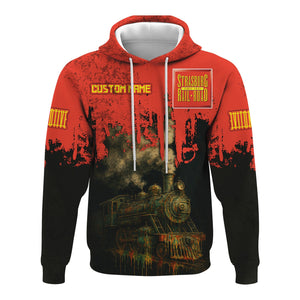 Railspirit Personalized Strasburg Railroad Hoodie Vintage Train Art Style Zip Up Hoodie For Locomotive Fans