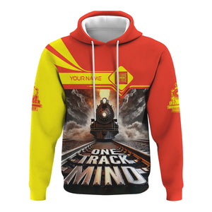 Railspirit Personalized Strasburg Railroad Hoodie One Track Mind Train Printed ZIp Up Hoodie