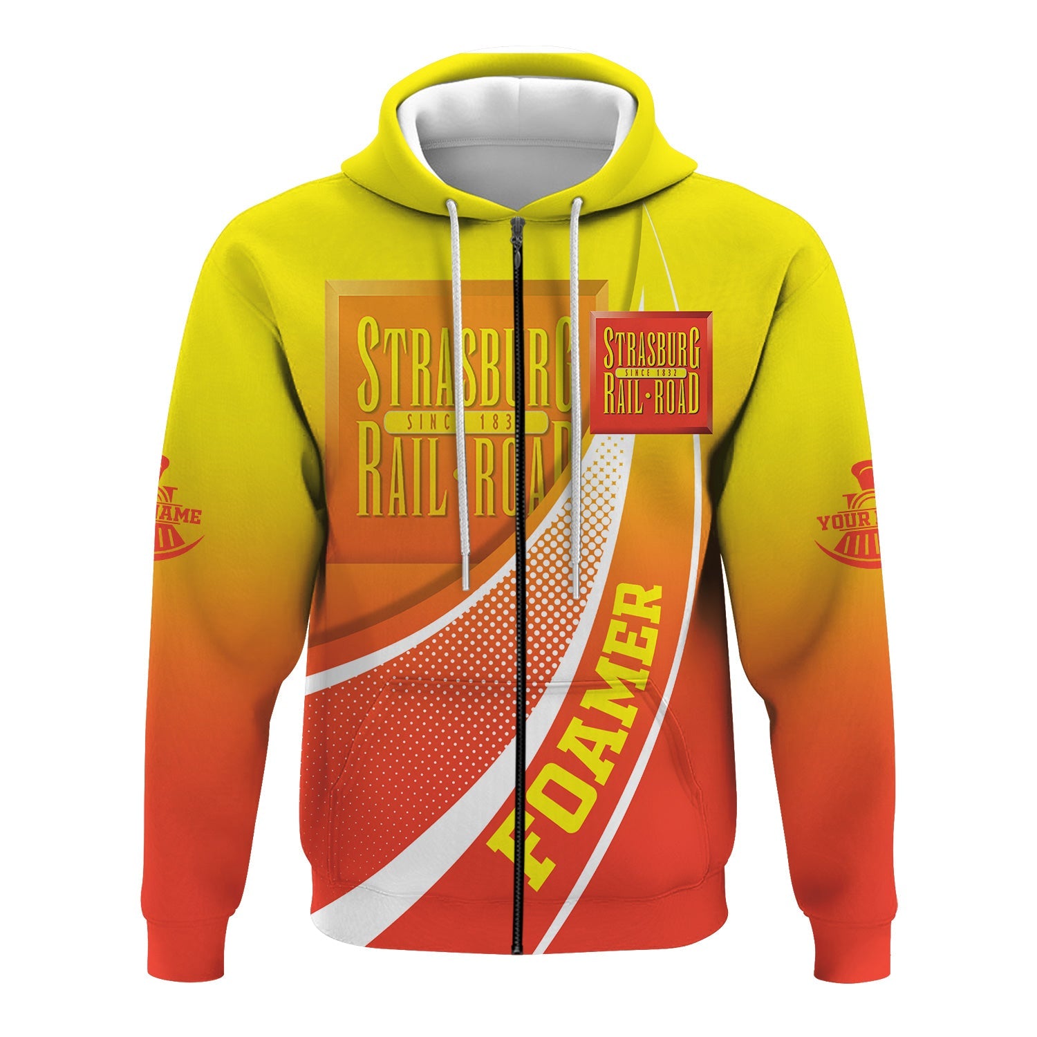 Railspirit Personalized Strasburg Railroad Hoodie Railway-Themed Style Zip Up Hoodie Gift Idea For Trainspotter