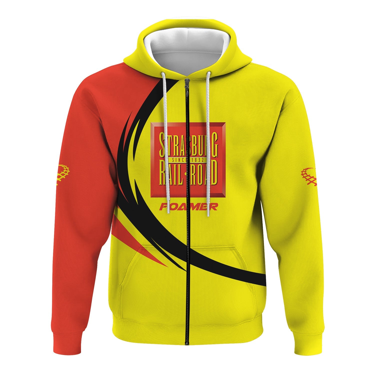 Railspirit Personalized Strasburg Railroad Hoodie Unique Graphic Style Zip Up Hoodie For Train Enthusiasts