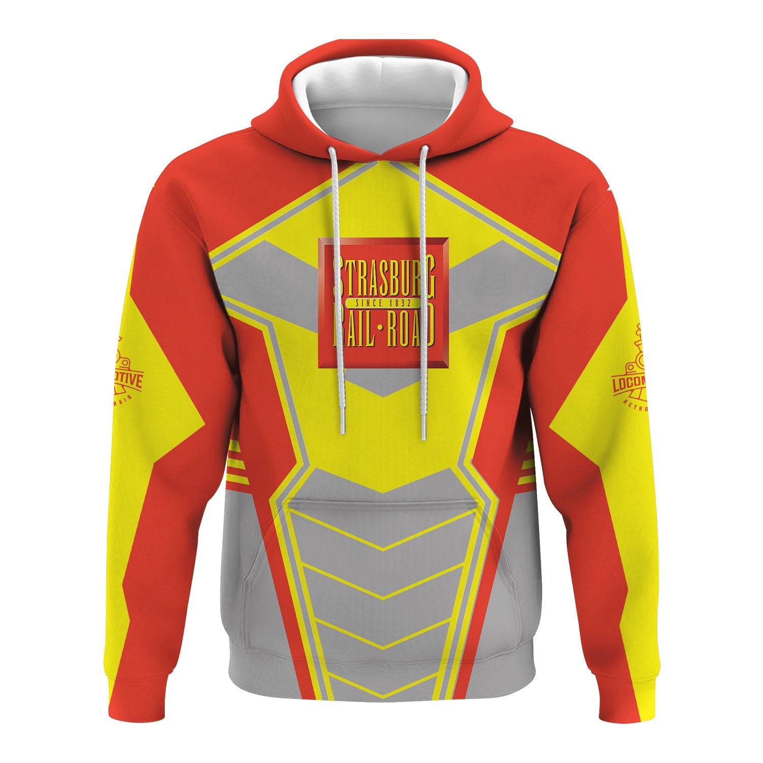 Railspirit Personalized Strasburg Railroad Hoodie Engine-Inspired Style Train Zip Up Hoodie for Railroad Fanatic