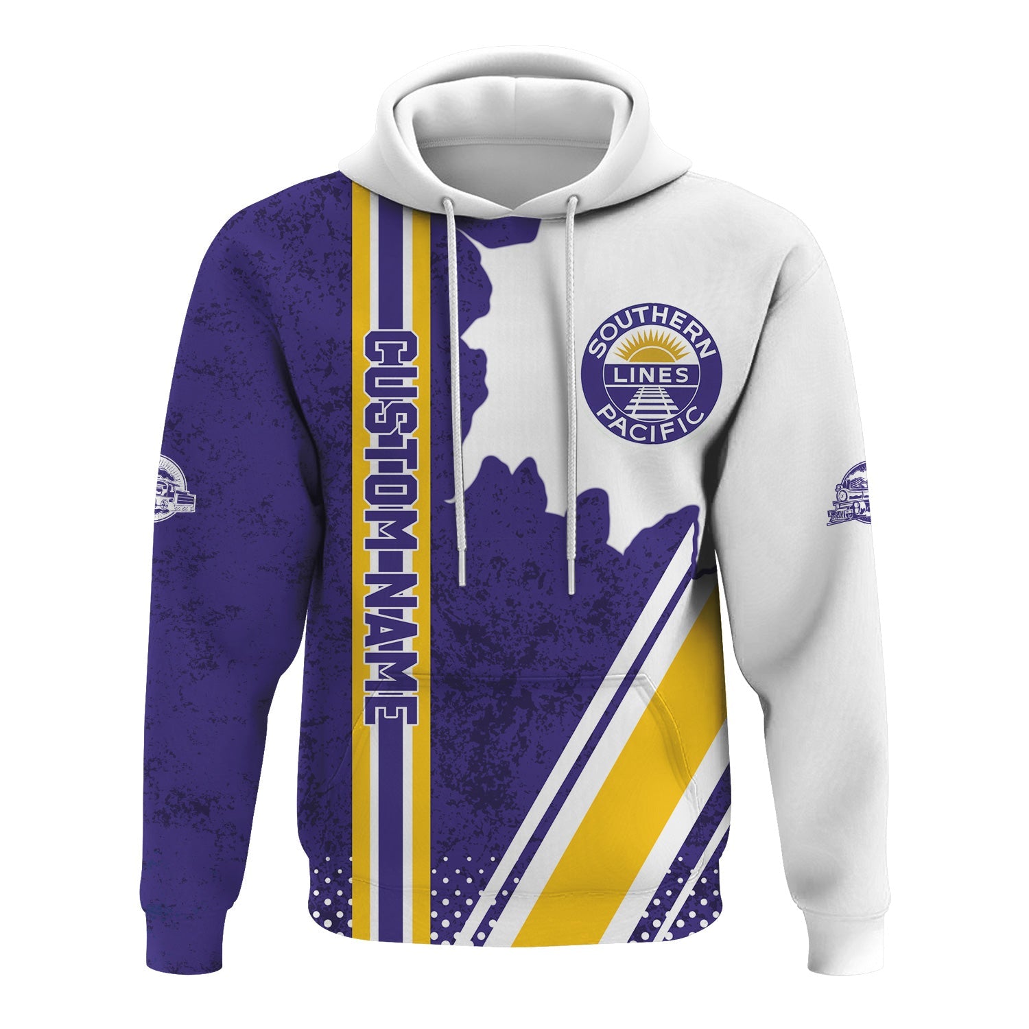 Railspirit Personalized Southern Pacific Railroad Hoodie All Over Printed Unisex Zip Up Hoodie