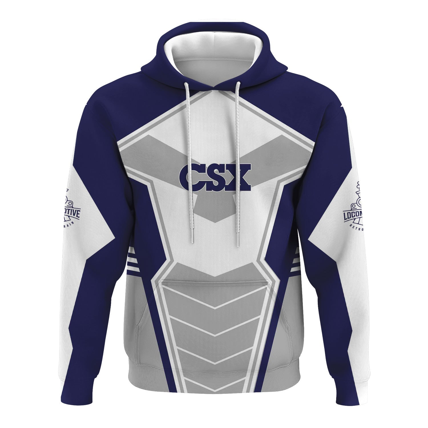 Railspirit Personalized CSX Transportation Railroad Hoodie Engine-Inspired Style Train Zip Up Hoodie for Railroad Fanatic