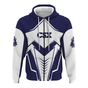 Railspirit Personalized CSX Transportation Railroad Hoodie Railway Trainspotter Style Zip Up Hoodie Gift Idea For Foamers