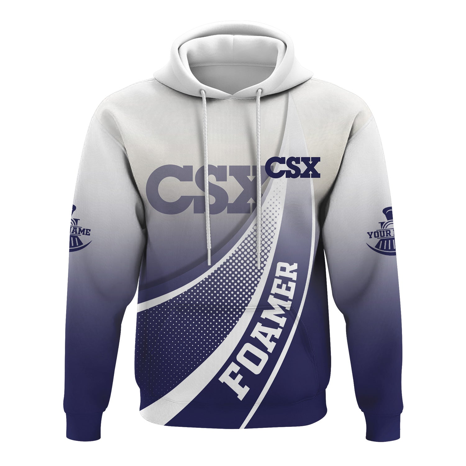 Railspirit Personalized CSX Transportation Railroad Hoodie Railway-Themed Style Zip Up Hoodie Gift Idea For Trainspotter