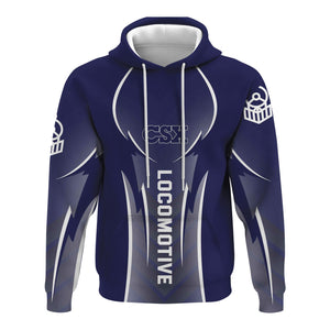 Railspirit Personalized CSX Transportation Railroad Hoodie Striking Line Style Train Zip Up Hoodie For Locomotive Lovers