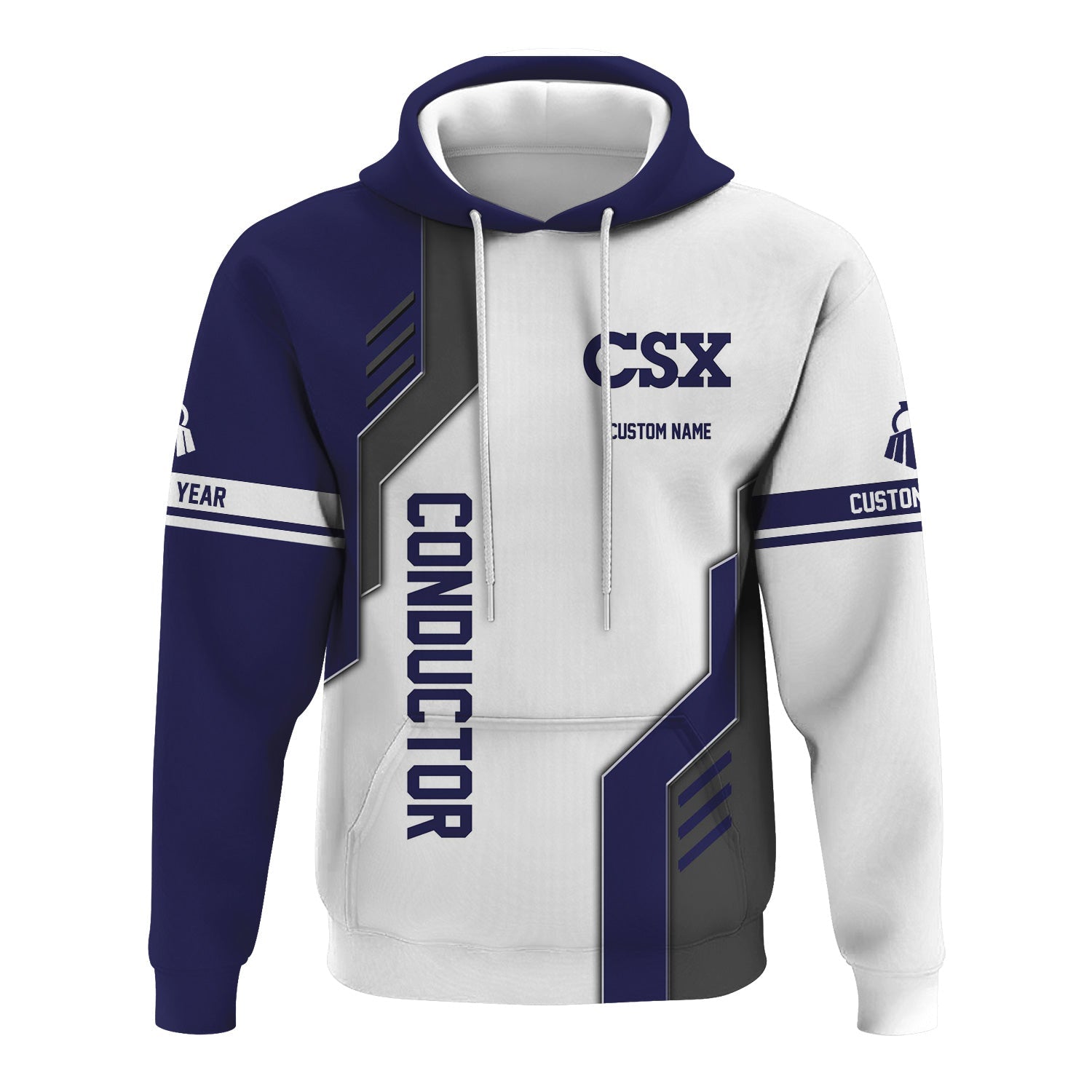 Railspirit Personalized CSX Transportation Railroad Hoodie Unique Railway Style with Custom Job Train Zip Up Hoodie