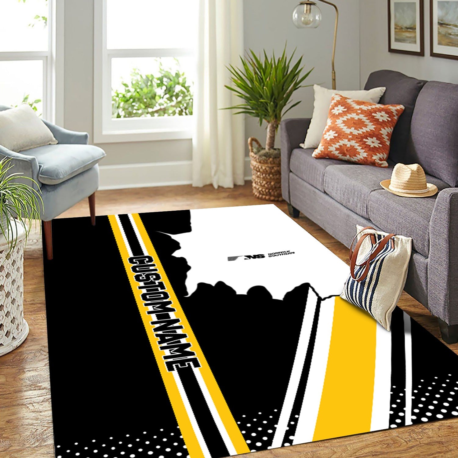 Railspirit Personalized Norfolk Southern Railway Area Rug Vintage All Over Printed Rug