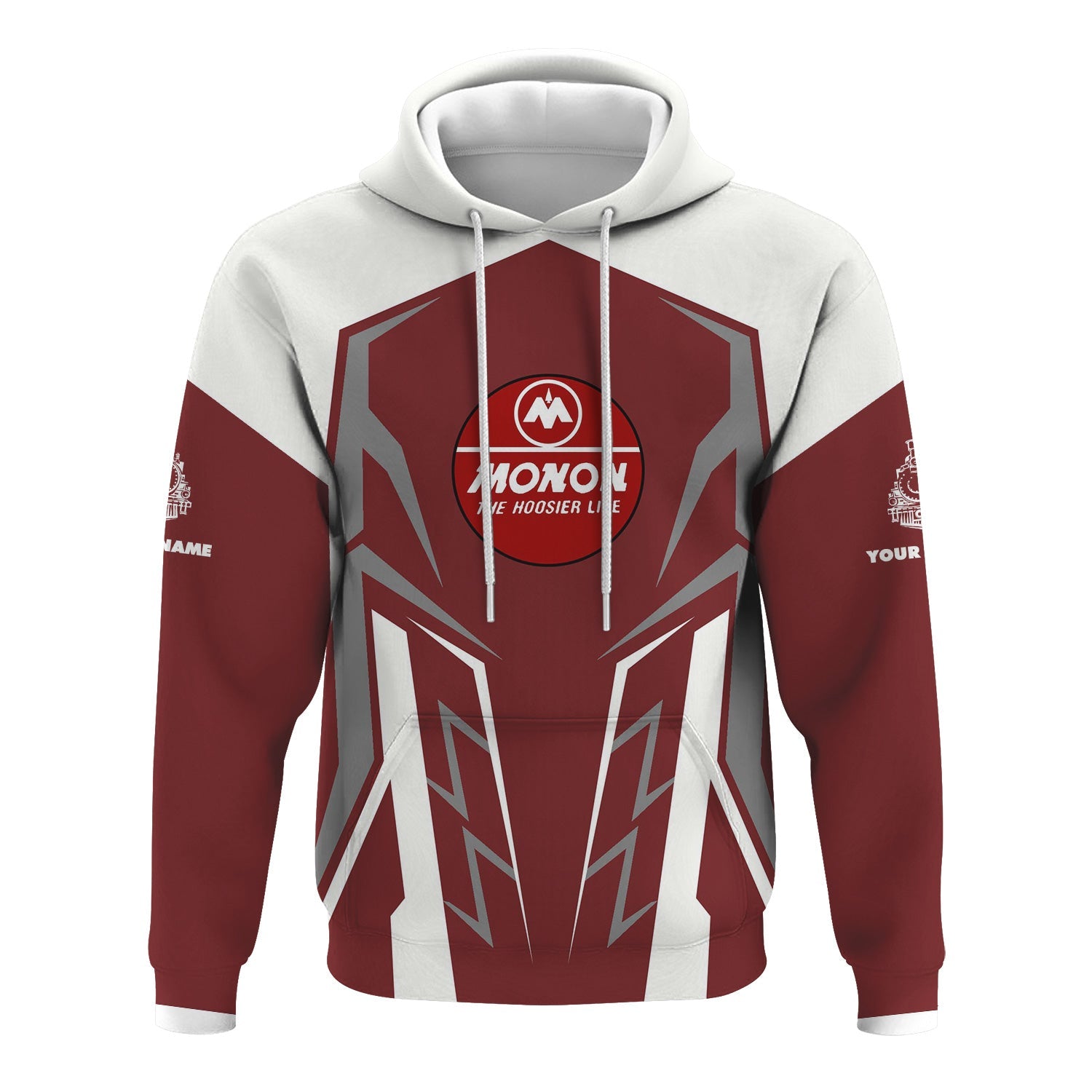 Railspirit Personalized Monon Railroad Hoodie Futuristic Design with Custom Job Train Zip Up Hoodie