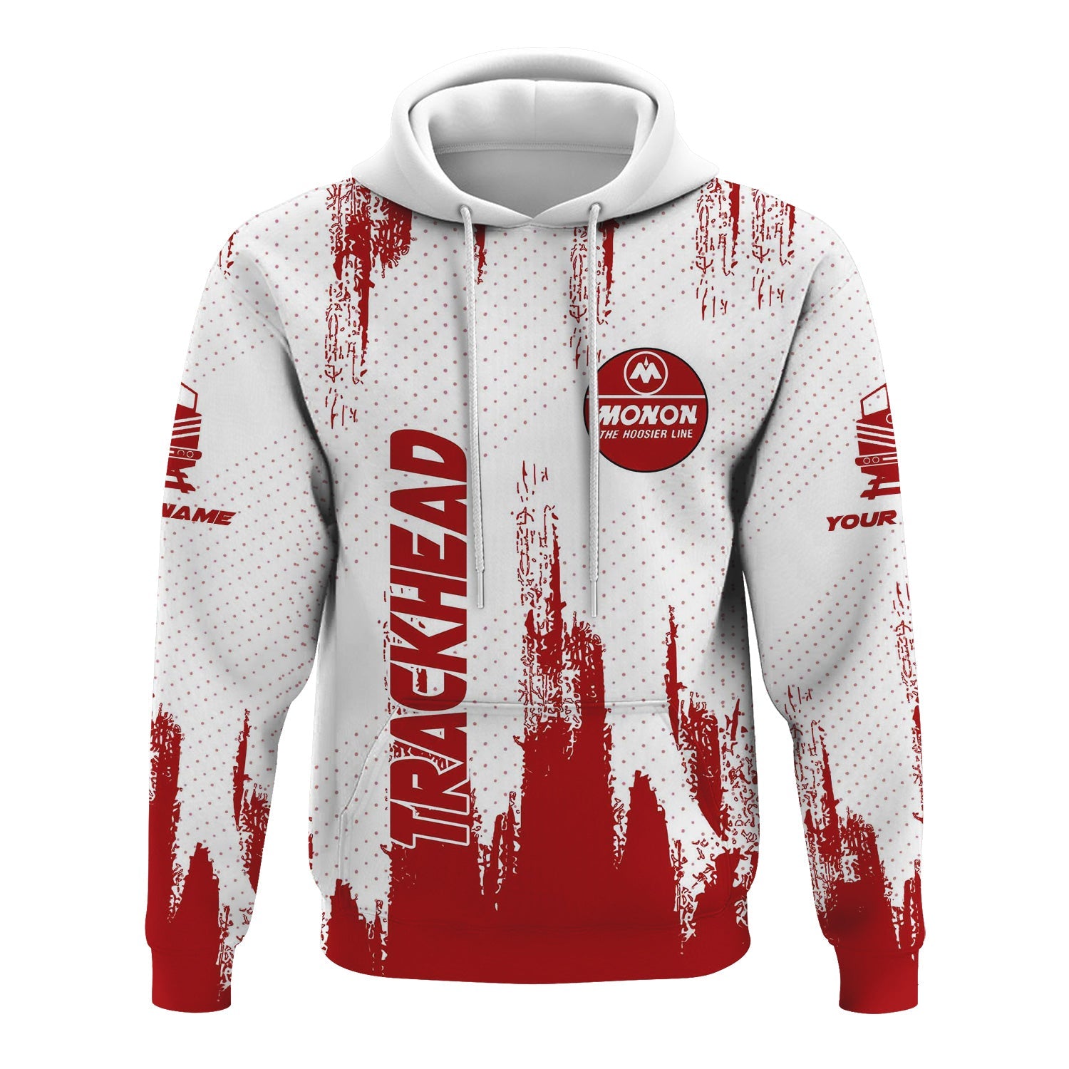Railspirit Personalized Monon Railroad Hoodie Paint Impact Design Train Zip Up Hoodie for Trackhead