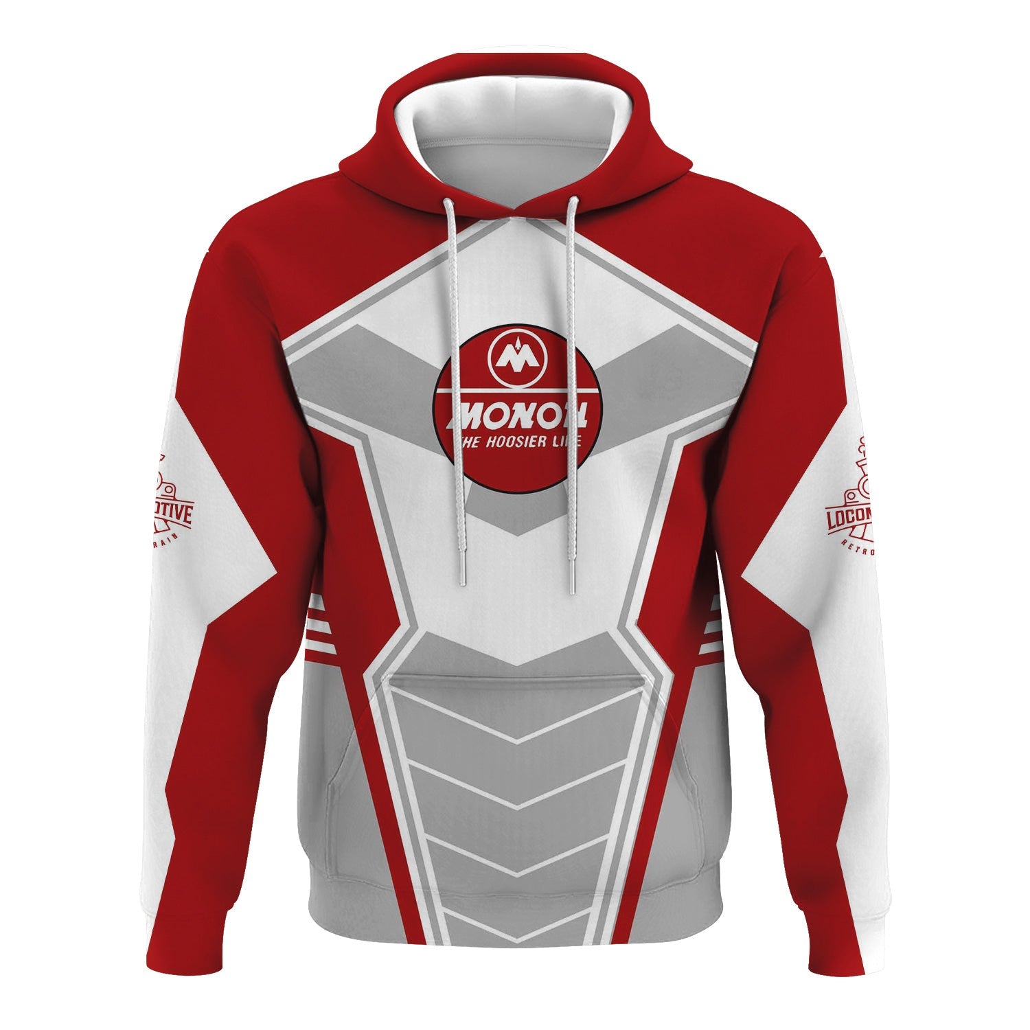 Railspirit Personalized Monon Railroad Hoodie Engine-Inspired Style Train Zip Up Hoodie for Railroad Fanatic