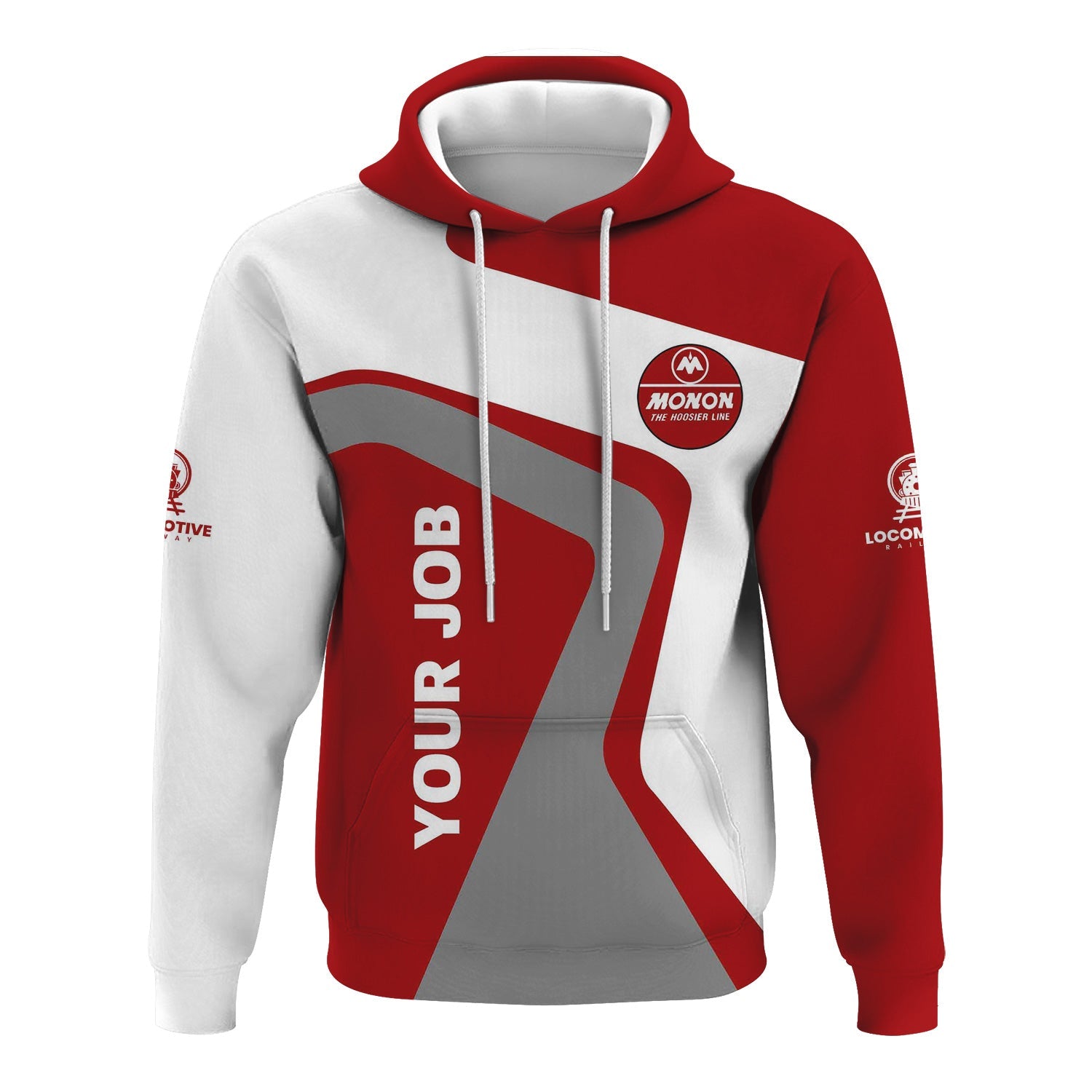 Railspirit Personalized Monon Railroad Hoodie Unique Design with Custom Job Position Train Zip Up Hoodie