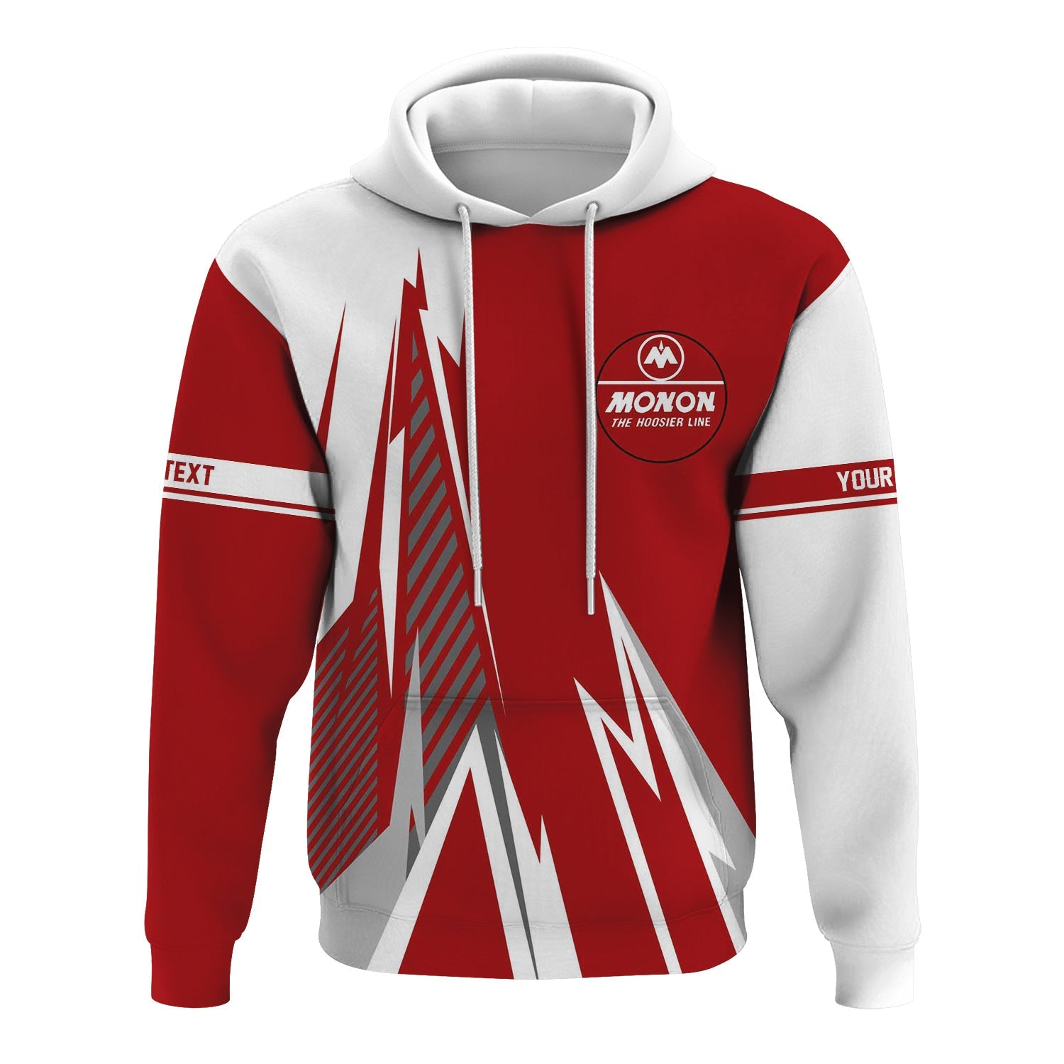 Railspirit Personalized Monon Railroad Hoodie Lightning-Inspired Railway Style Zip Up Hoodie For Train Lovers