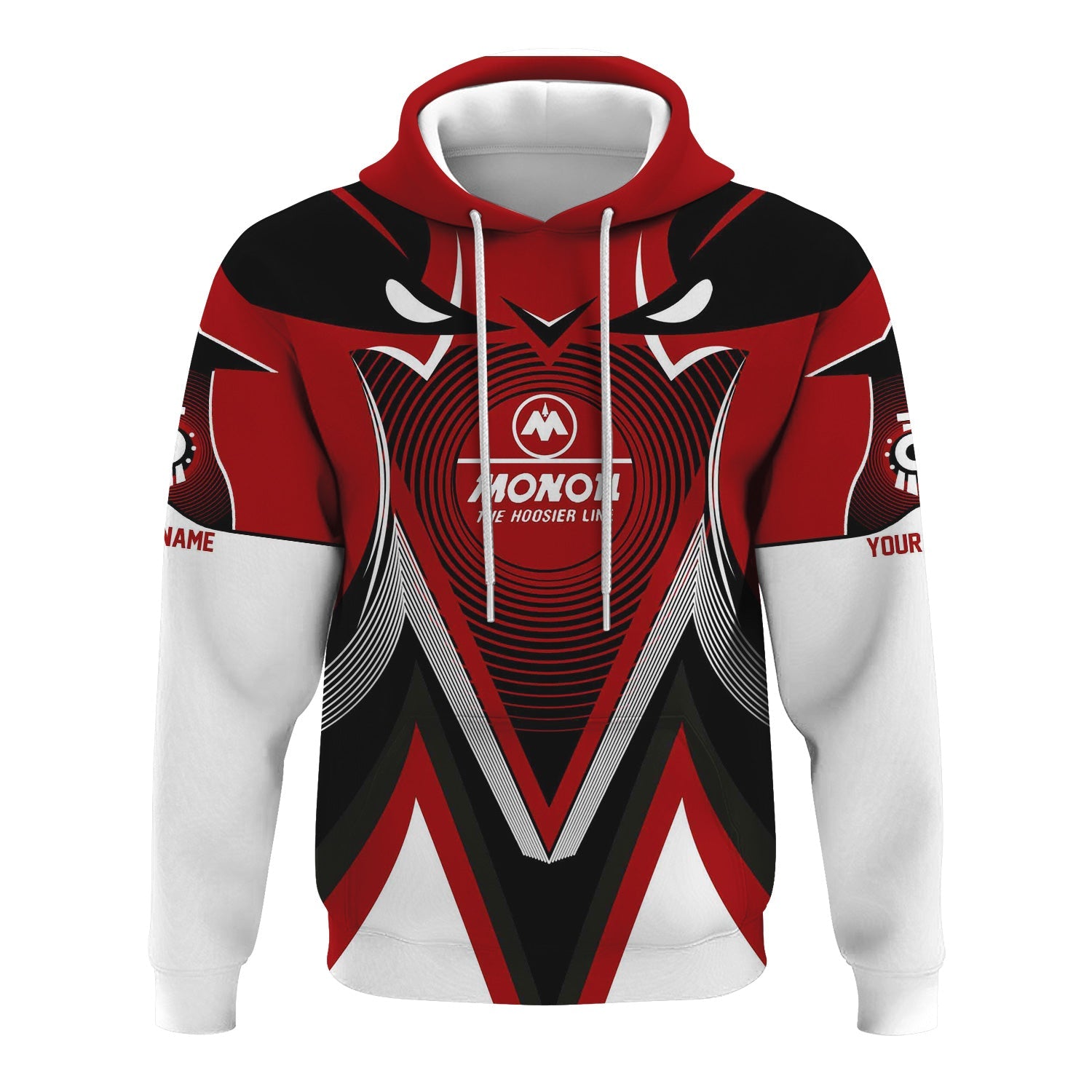 Railspirit Personalized Monon Railroad Hoodie Vibrant Graphic Pattern Zip Up Hoodie For Train Enthusiasts