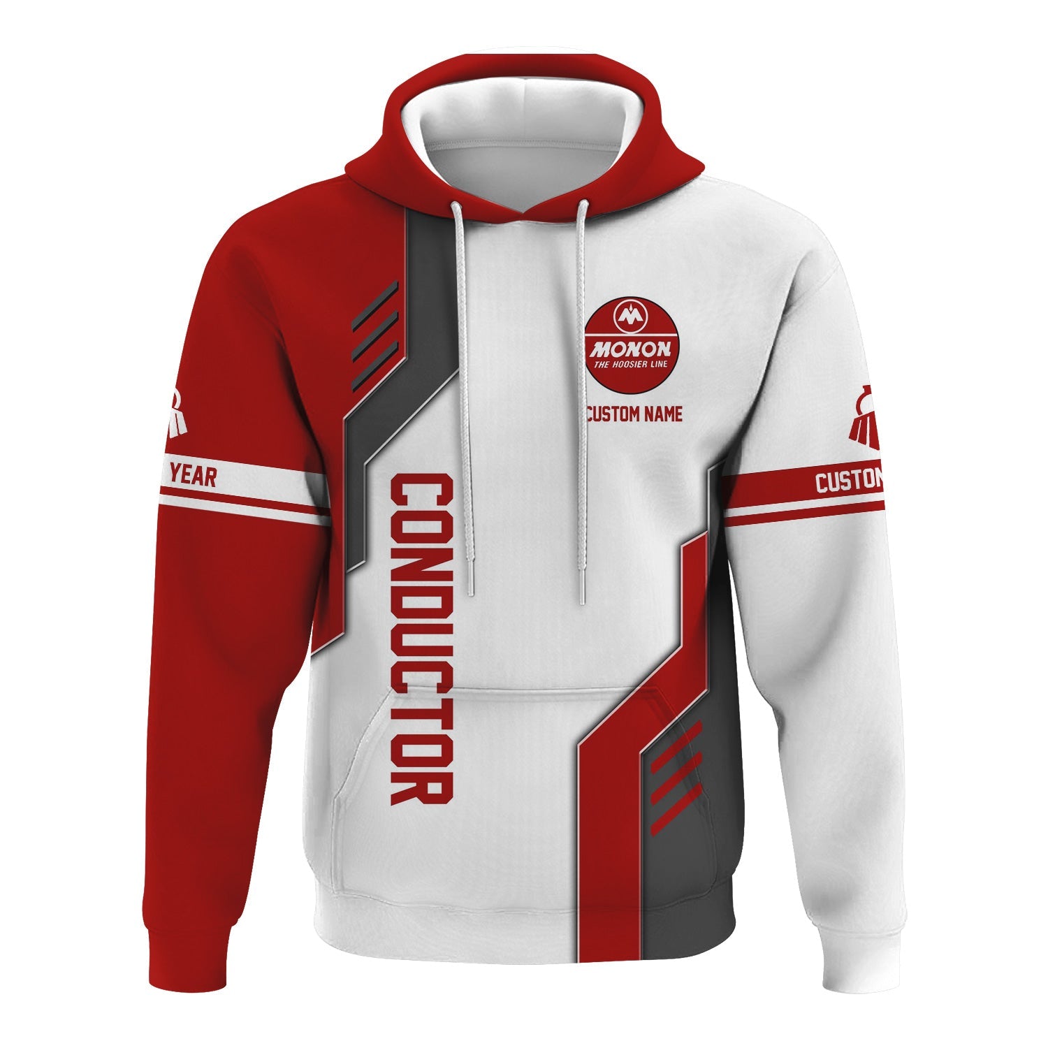 Railspirit Personalized Monon Railroad Hoodie Unique Railway Style with Custom Job Train Zip Up Hoodie