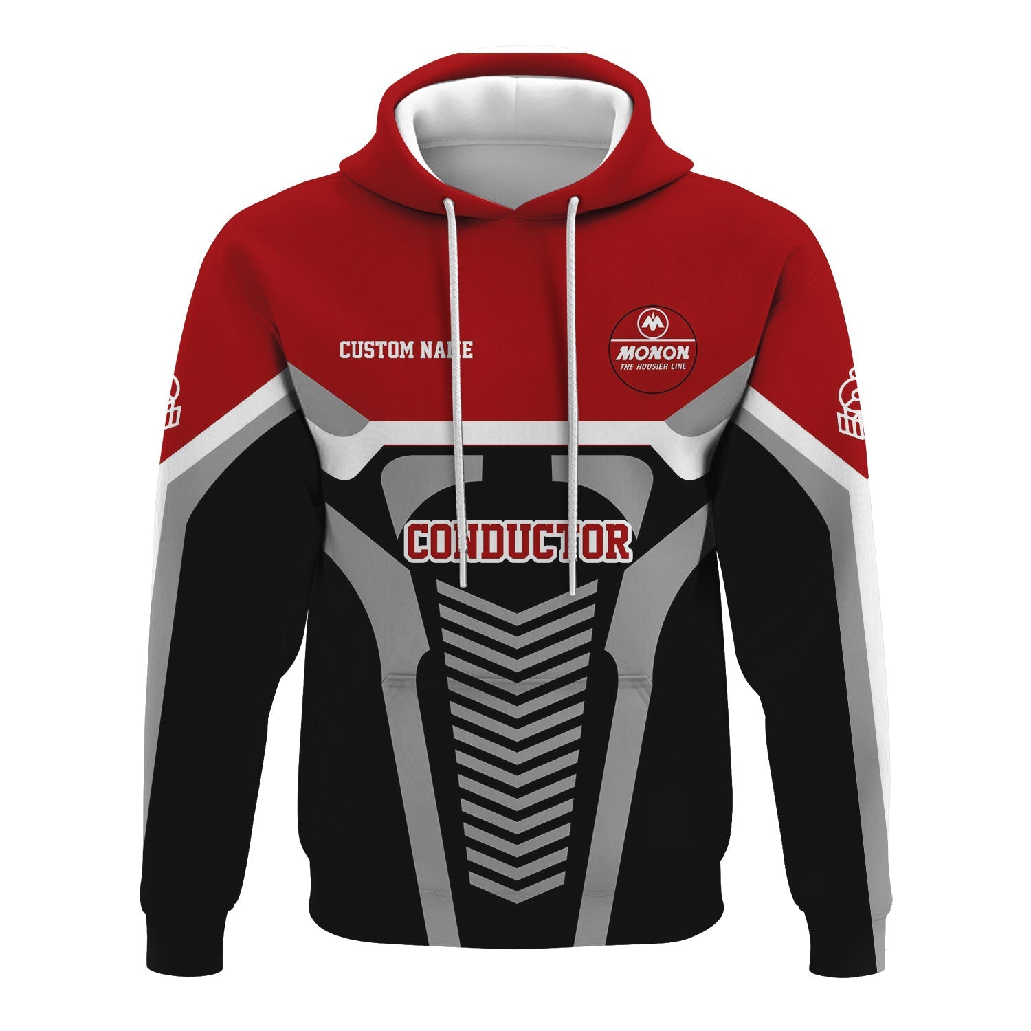 Railspirit Personalized Monon Railroad Hoodie Track-Inspired with Custom Job Position Train Zip Up Hoodie