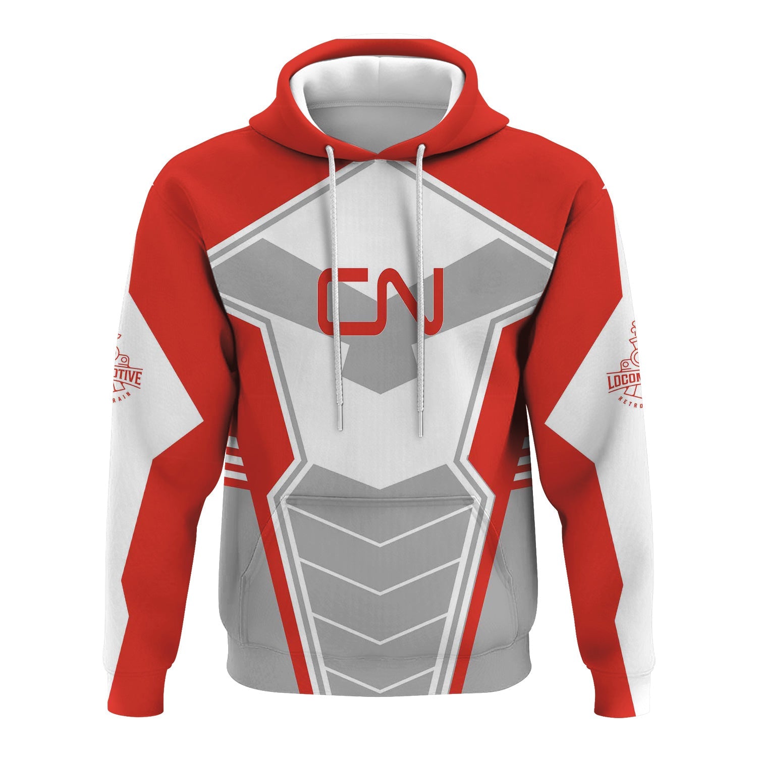 Railspirit Personalized Canadian National Railroad Hoodie Engine-Inspired Style Train Zip Up Hoodie for Railroad Fanatic