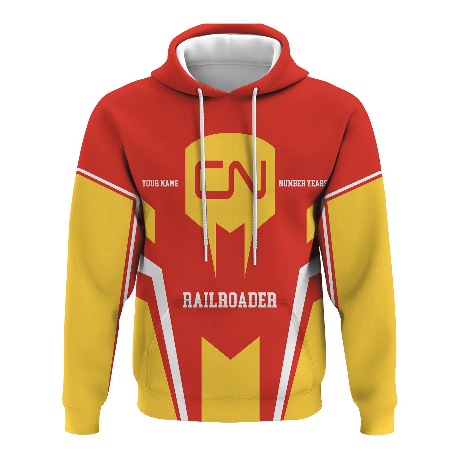Railspirit Personalized Canadian National Railroad Hoodie Custom Year Railroader Zip Up Hoodie Gift Idea For Train Lover