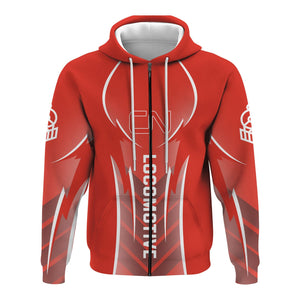 Railspirit Personalized Canadian National Railroad Hoodie Striking Line Style Train Zip Up Hoodie For Locomotive Lovers