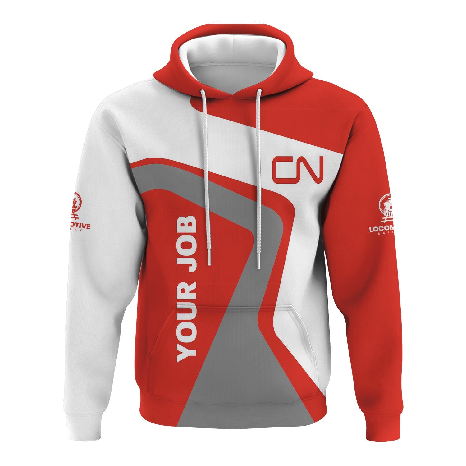 Railspirit Personalized Canadian National Railroad Hoodie Unique Design with Custom Job Position Train Zip Up Hoodie