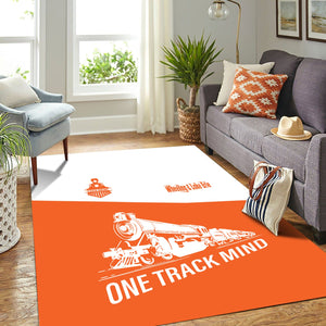 Railspirit Personalized Wheeling And Lake Erie Railroad Area Rug One Track Mind Train Rug Gift Idea For Train Lover