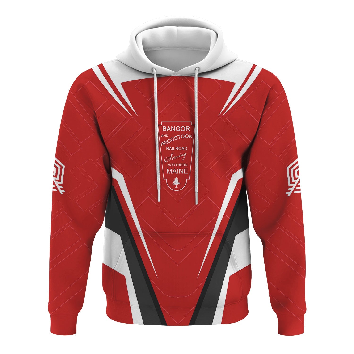 Railspirit Personalized Bangor And Aroostook Railroad Hoodie Railway Inspired Apparel Train Zip Up Hoodie For Train Lovers