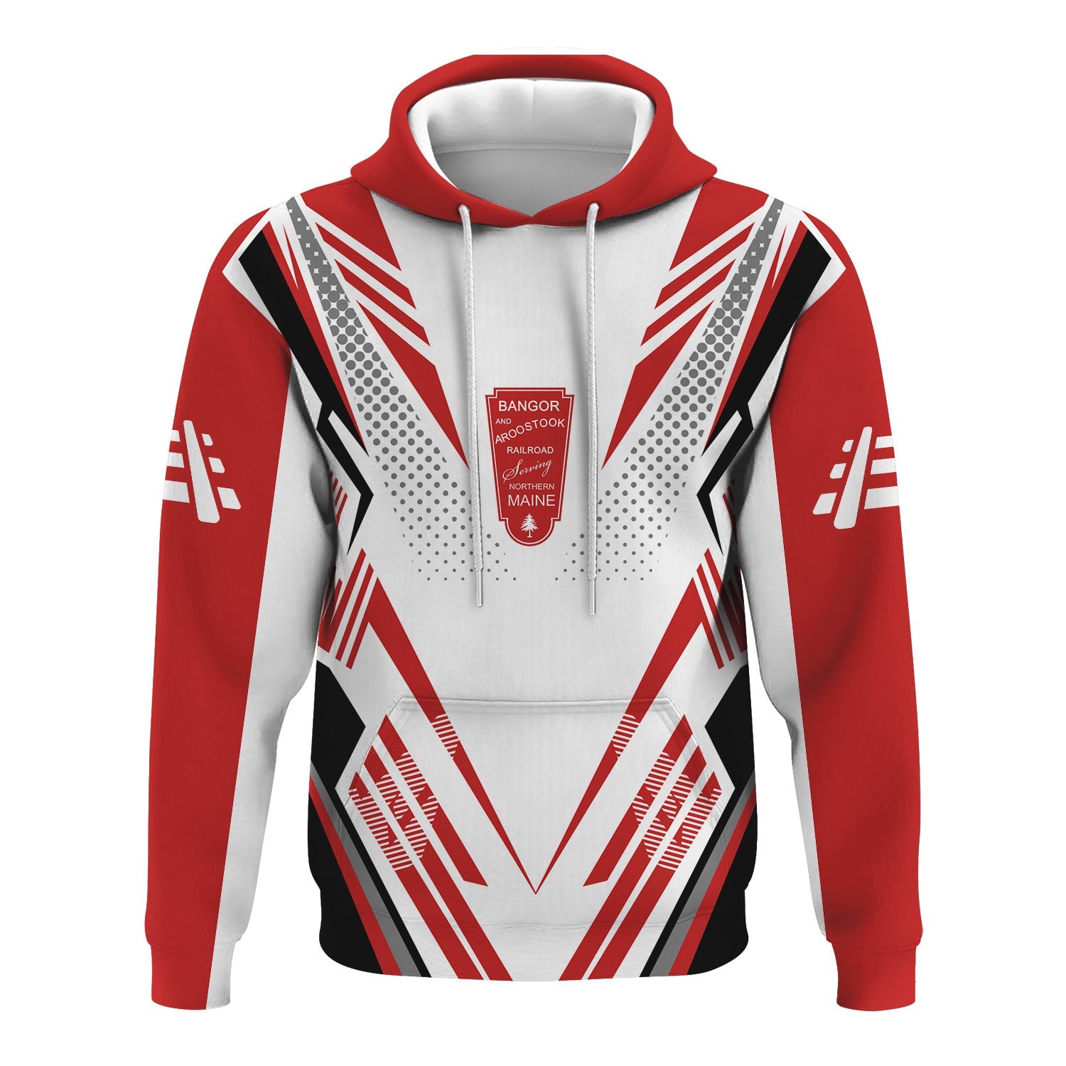 Railspirit Personalized Bangor And Aroostook Railroad Hoodie Railroad Tribute Design Train Zip Up Hoodie for Train Lovers