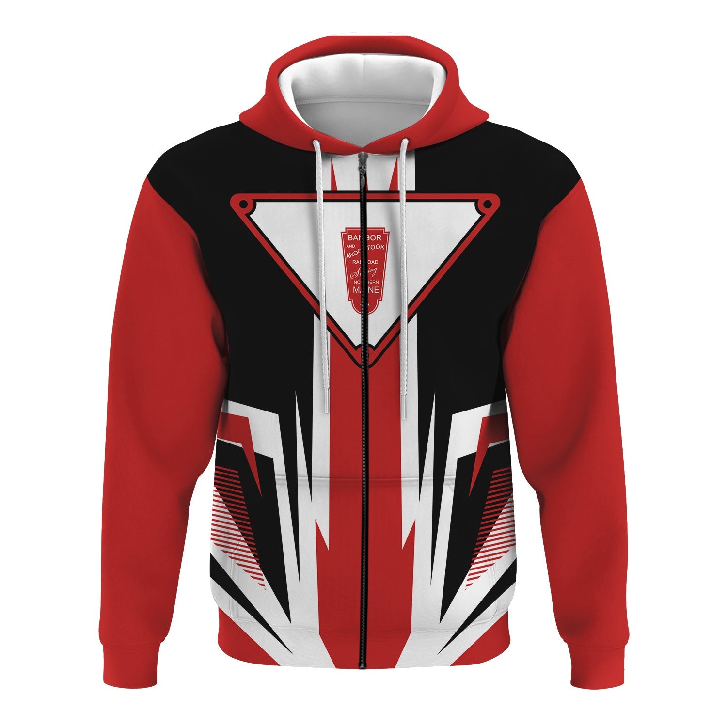 Railspirit Bangor And Aroostook Railroad Hoodie Bold Graphic Style All Over Printed Zip Up Hoodie