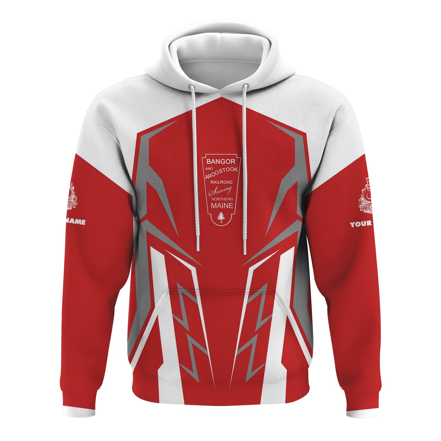 Railspirit Personalized Bangor And Aroostook Railroad Hoodie Futuristic Design with Custom Job Train Zip Up Hoodie