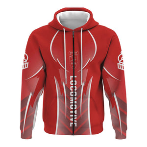 Railspirit Personalized Bangor And Aroostook Railroad Hoodie Striking Line Style Train Zip Up Hoodie For Locomotive Lovers