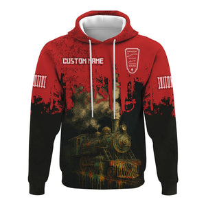 Railspirit Personalized Bangor And Aroostook Railroad Hoodie Vintage Train Art Style Zip Up Hoodie For Locomotive Fans