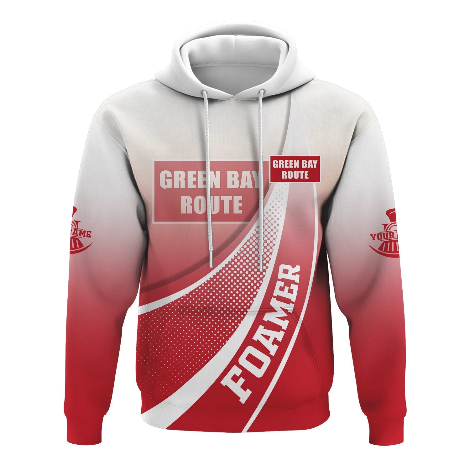 Railspirit Personalized Green Bay & Western Railroad Hoodie Railway-Themed Style Zip Up Hoodie Gift Idea For Trainspotter