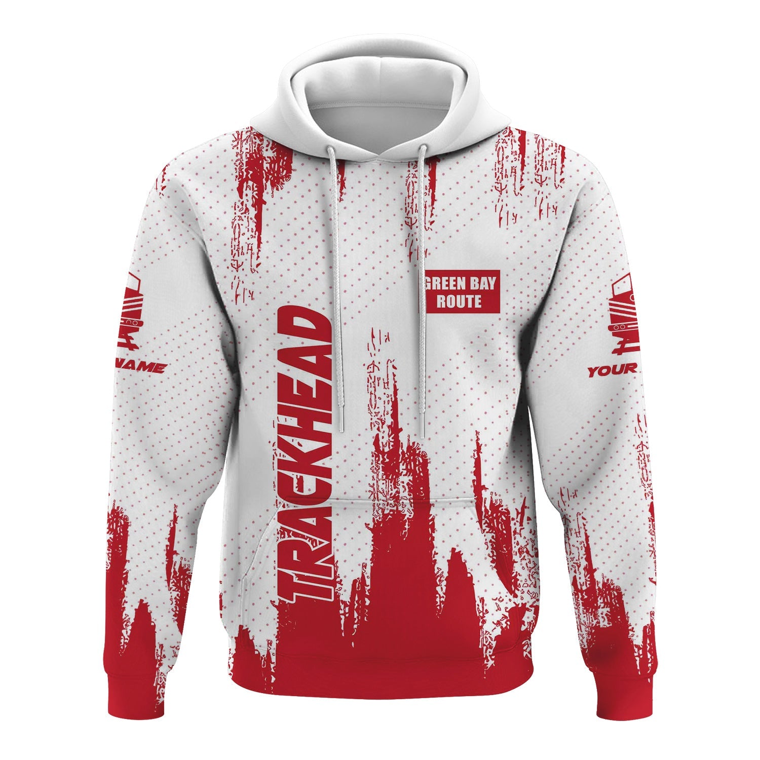 Railspirit Personalized Green Bay & Western Railroad Hoodie Paint Impact Design Train Zip Up Hoodie for Trackhead