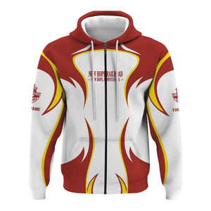 Railspirit Personalized New Hope Railroad Hoodie Distinctive Flame Style Zip Up Hoodie For Steam Engine Addict