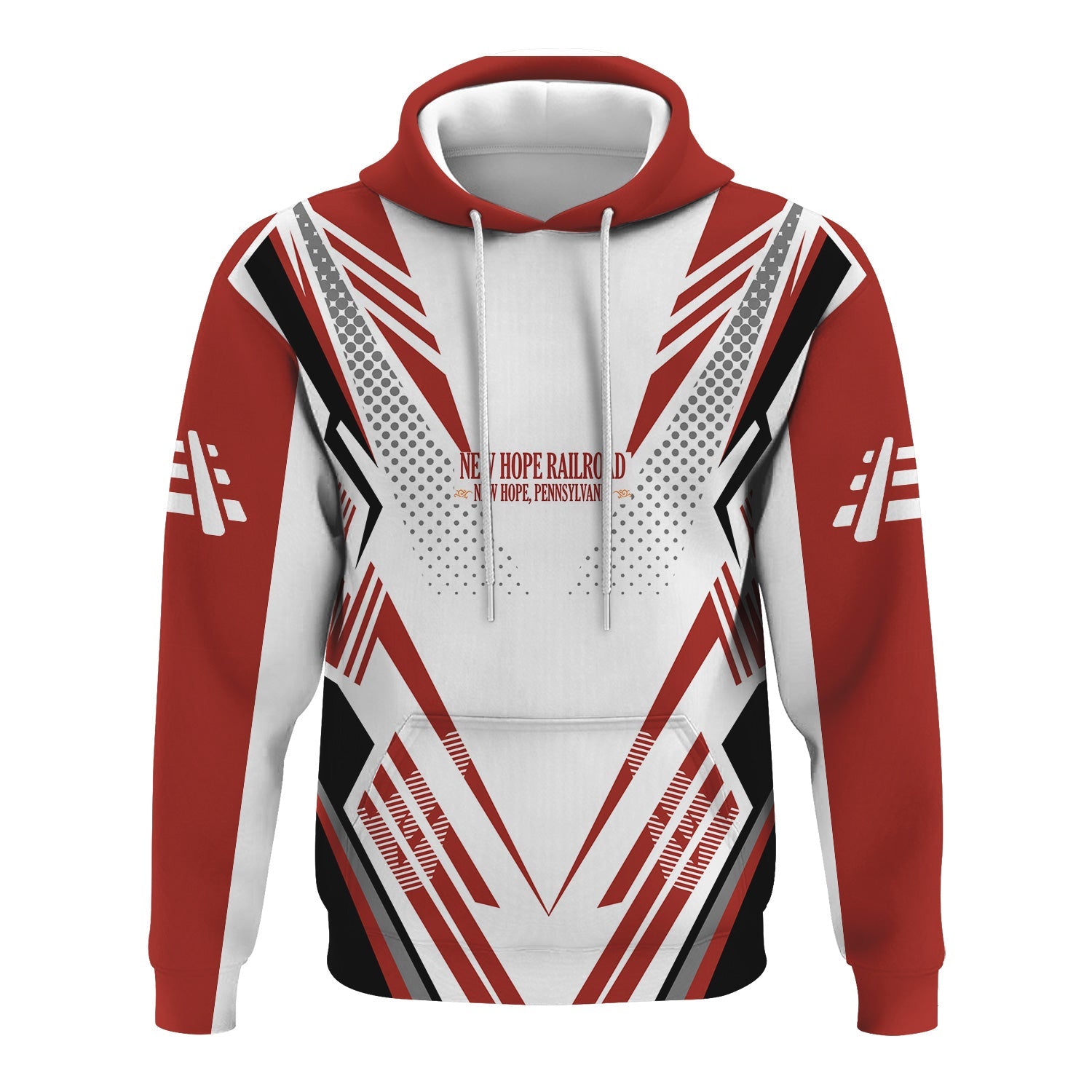 Railspirit Personalized New Hope Railroad Hoodie Railroad Tribute Design Train Zip Up Hoodie for Train Lovers