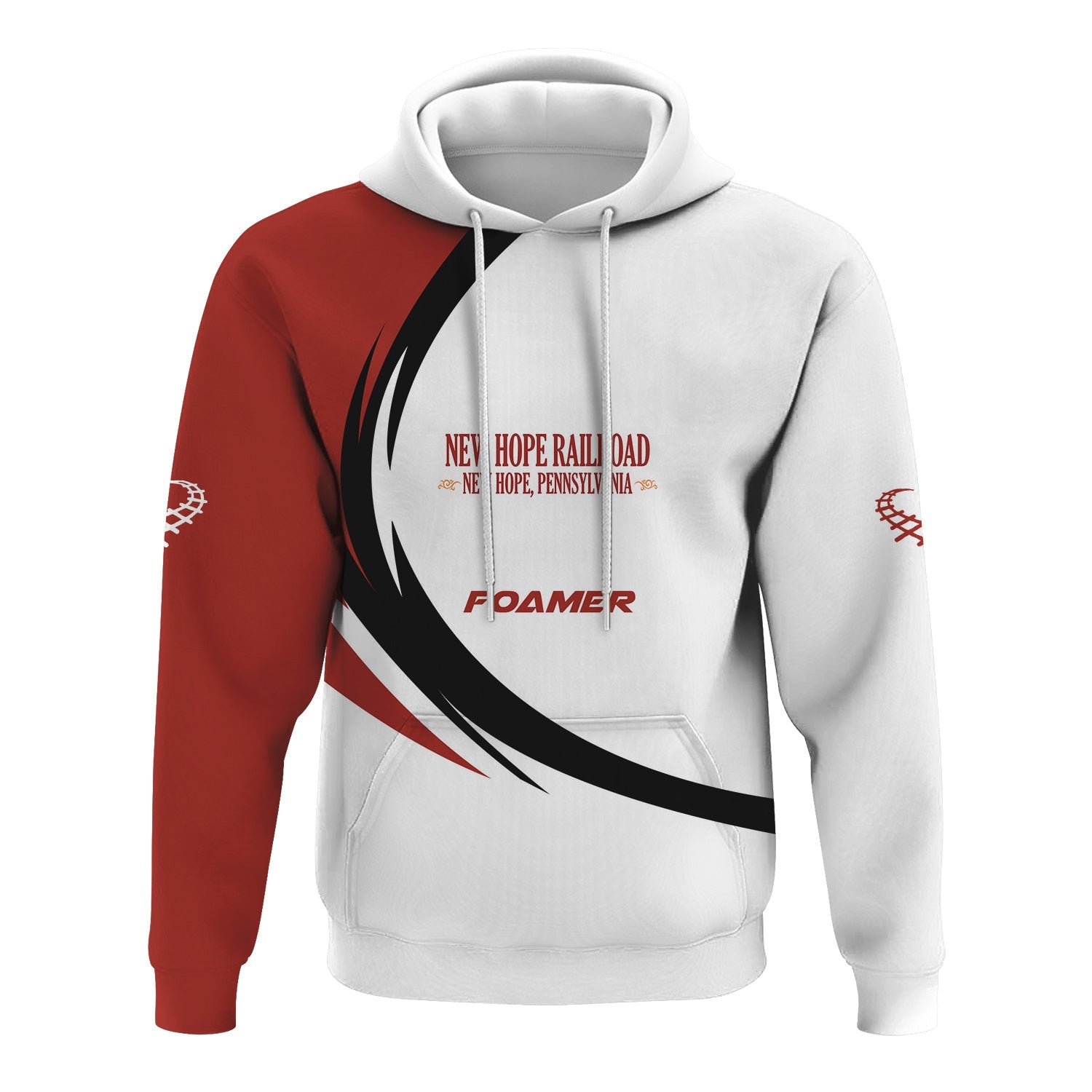 Railspirit Personalized New Hope Railroad Hoodie Unique Graphic Style Zip Up Hoodie For Train Enthusiasts