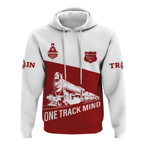 Railspirit Custom Name Wisconsin Central Ltd Railroad Hoodie One Track Mind Printed Zip Hoodie