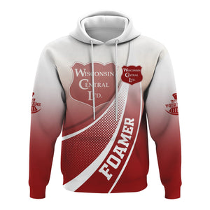 Railspirit Personalized Wisconsin Central Ltd Railroad Hoodie Railway-Themed Style Zip Up Hoodie Gift Idea For Trainspotter