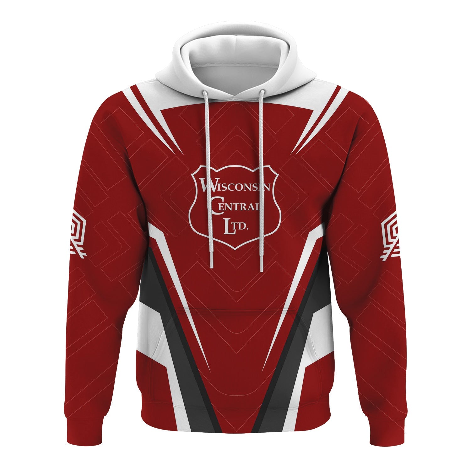 Railspirit Personalized Wisconsin Central Ltd Railroad Hoodie Railway Inspired Apparel Train Zip Up Hoodie For Train Lovers