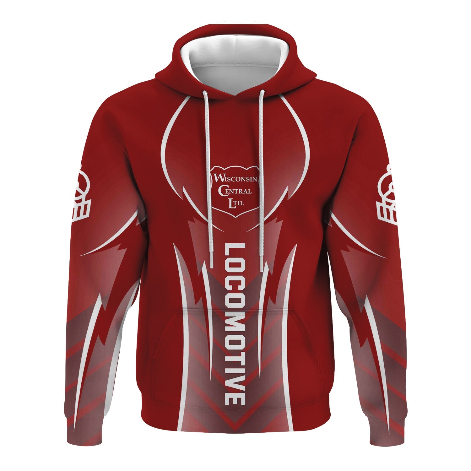 Railspirit Personalized Wisconsin Central Ltd Railroad Hoodie Striking Line Style Train Zip Up Hoodie For Locomotive Lovers