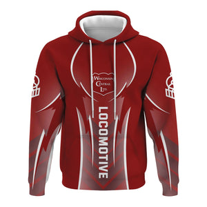 Railspirit Personalized Wisconsin Central Ltd Railroad Hoodie Striking Line Style Train Zip Up Hoodie For Locomotive Lovers