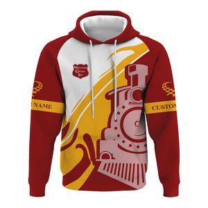 Railspirit Personalized Wisconsin Central Ltd Railroad Hoodie Flame-Inspired Style Zip Up Hoodie Gift Idea For Train Lovers