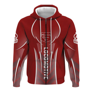 Railspirit Personalized Wisconsin Central Ltd Railroad Hoodie Striking Line Style Train Zip Up Hoodie For Locomotive Lovers