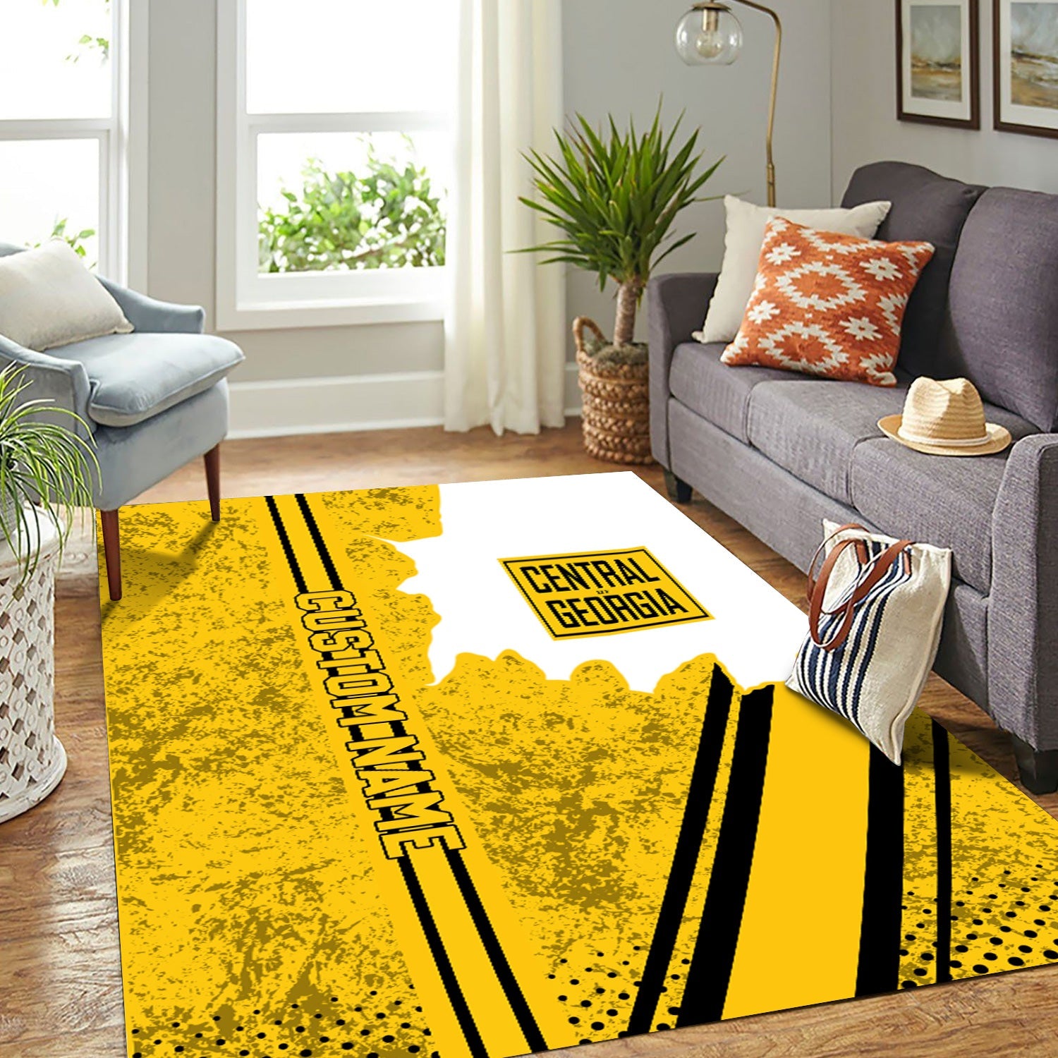 Railspirit Personalized Central of Georgia Railway Area Rug Vintage All Over Printed Rug