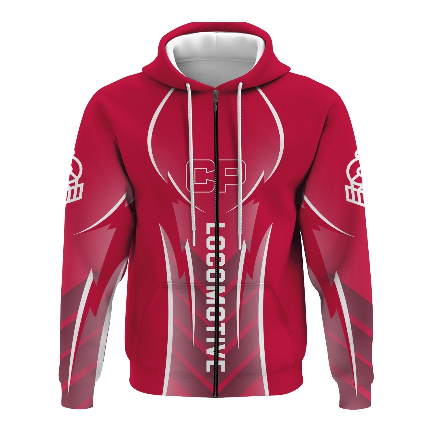 Railspirit Personalized Canadian Pacific Railroad Hoodie Striking Line Style Train Zip Up Hoodie For Locomotive Lovers