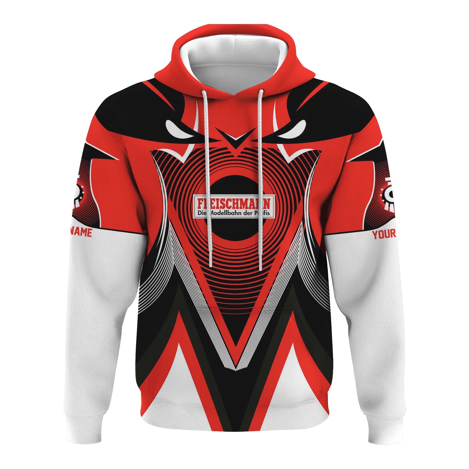 Railspirit Personalized Fleischmann And Western Railroad Hoodie Vibrant Graphic Pattern Zip Up Hoodie For Train Enthusiasts