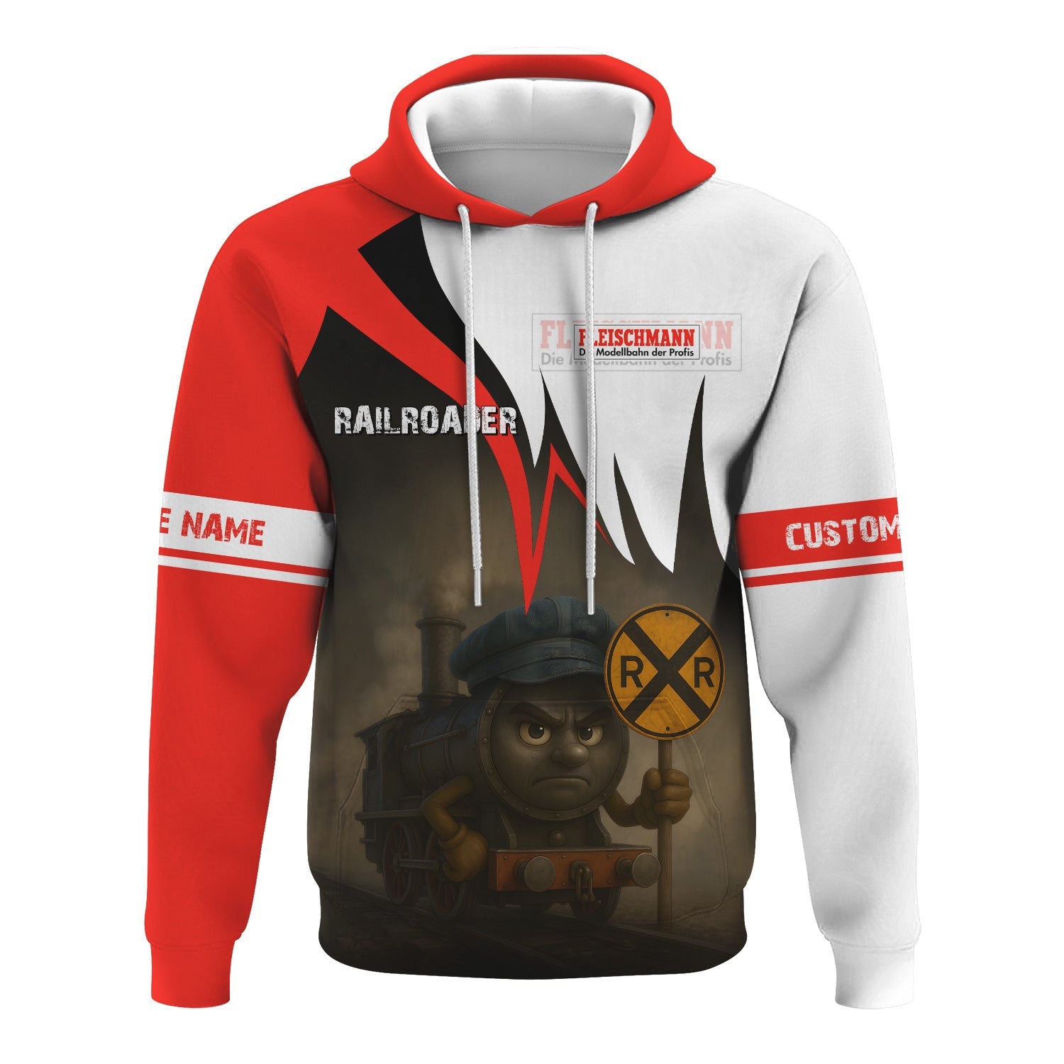 Railspirit Personalized Fleischmann And Western Railroad Hoodie Angry Train Hoodie Gift Idea For Train Lover