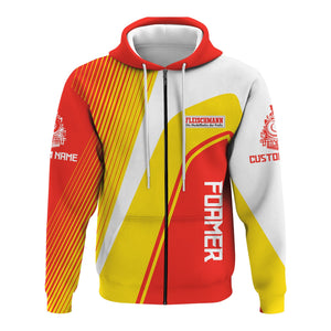 Railspirit Personalized Fleischmann And Western Railroad Hoodie Vibrant Striking Style Zip Up Hoodie For Rail Enthusiasts