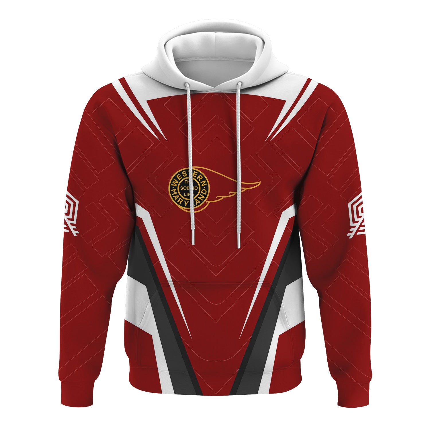 Railspirit Personalized Western Maryland Railway Hoodie Railway Inspired Apparel Train Zip Up Hoodie For Train Lovers